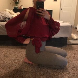 Long sleeve sheer top